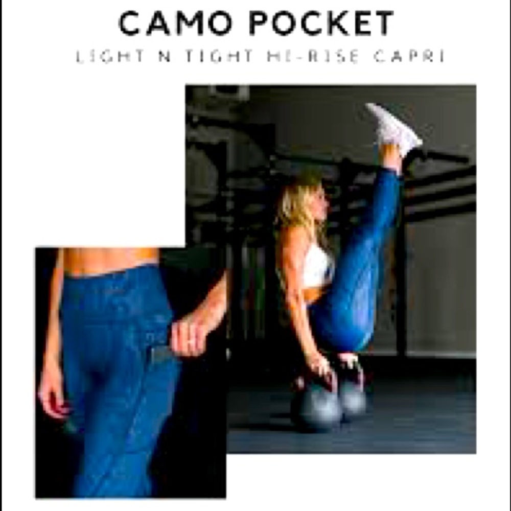 Zyia Dark Navy Camo Light & Tight Capri Tights